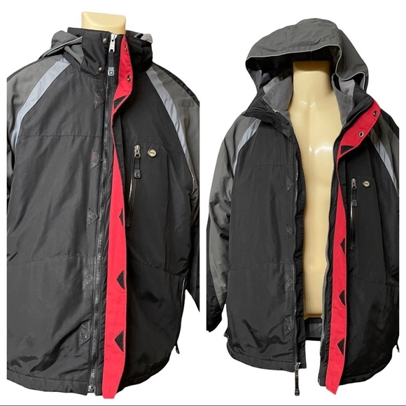 Vintage Cherokee Hooded Windbreaker with Removable & Reversible Fleece Lining M - Picture 2 of 11